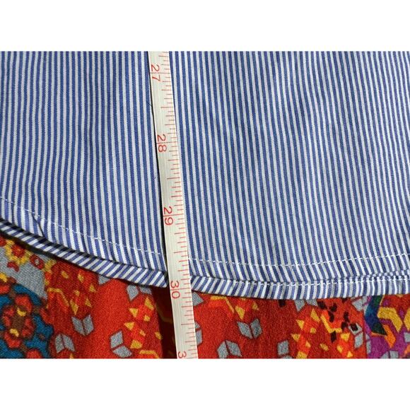 Calvin Klein Blue White Classic Striped Button Down Shirt NWT Roll Tab Sleeve - Picture 9 of 16